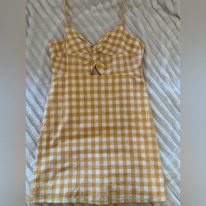 Yellow checkered dress